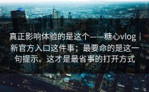 真正影响体验的是这个——糖心vlog｜新官方入口这件事；最要命的是这一句提示。这才是最省事的打开方式