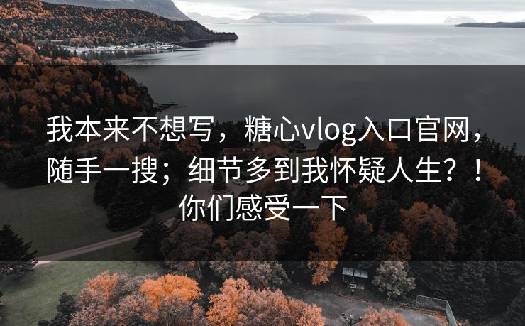 我本来不想写，糖心vlog入口官网，随手一搜；细节多到我怀疑人生？！你们感受一下  第1张