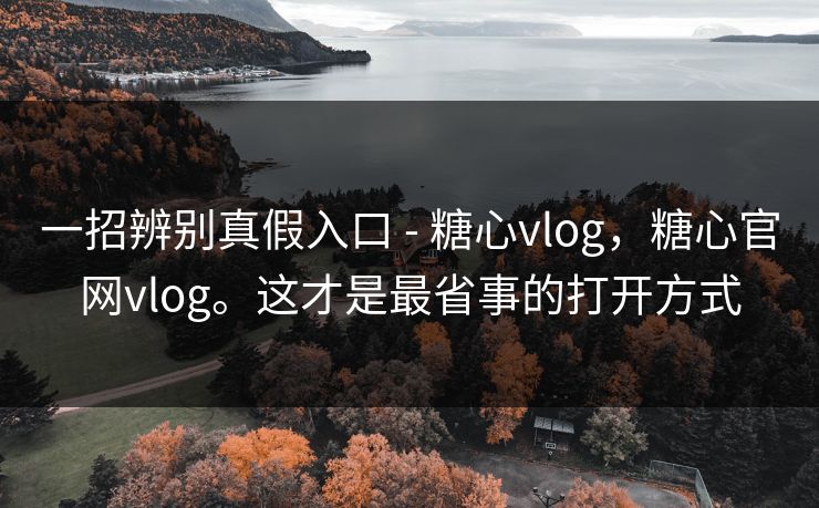 一招辨别真假入口 - 糖心vlog，糖心官网vlog。这才是最省事的打开方式  第1张